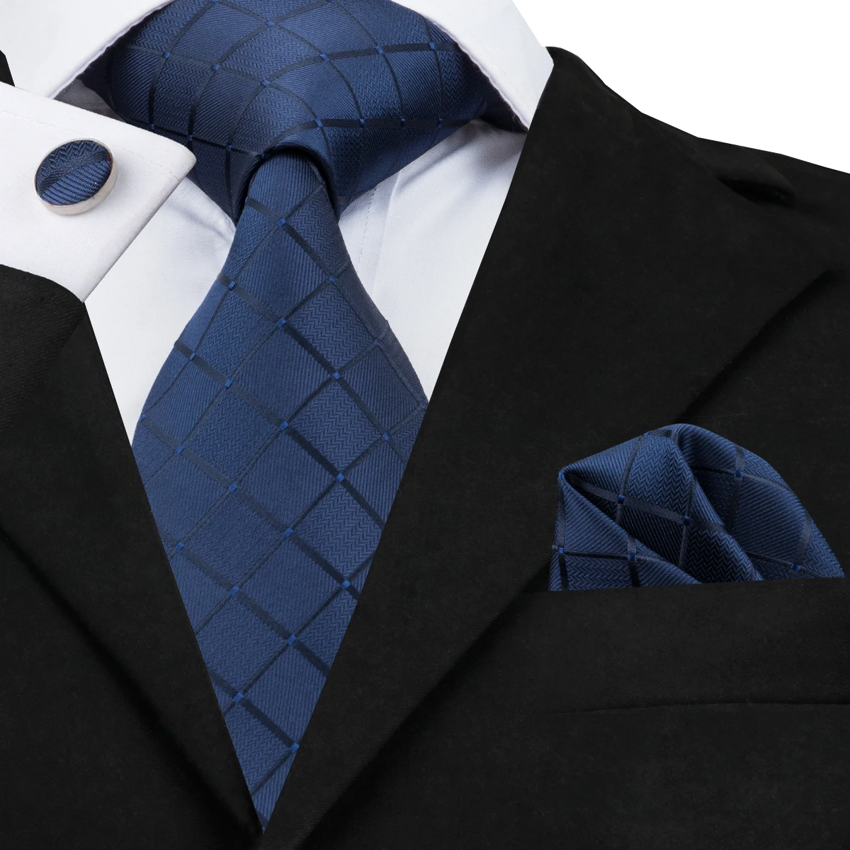 Hi-Tie Hot Blue Silk Tie Plaid Jacquare Woven Ties for Men Necktie and Pocket Square Cufflink Blue Men Tie Set Cravats SN-1656
Hi-Tie Hot Blue Silk Tie Plaid Jacquare Woven Ties for Men Necktie and Pocket Square Cufflink Blue Men Tie Set Cravats SN-1656