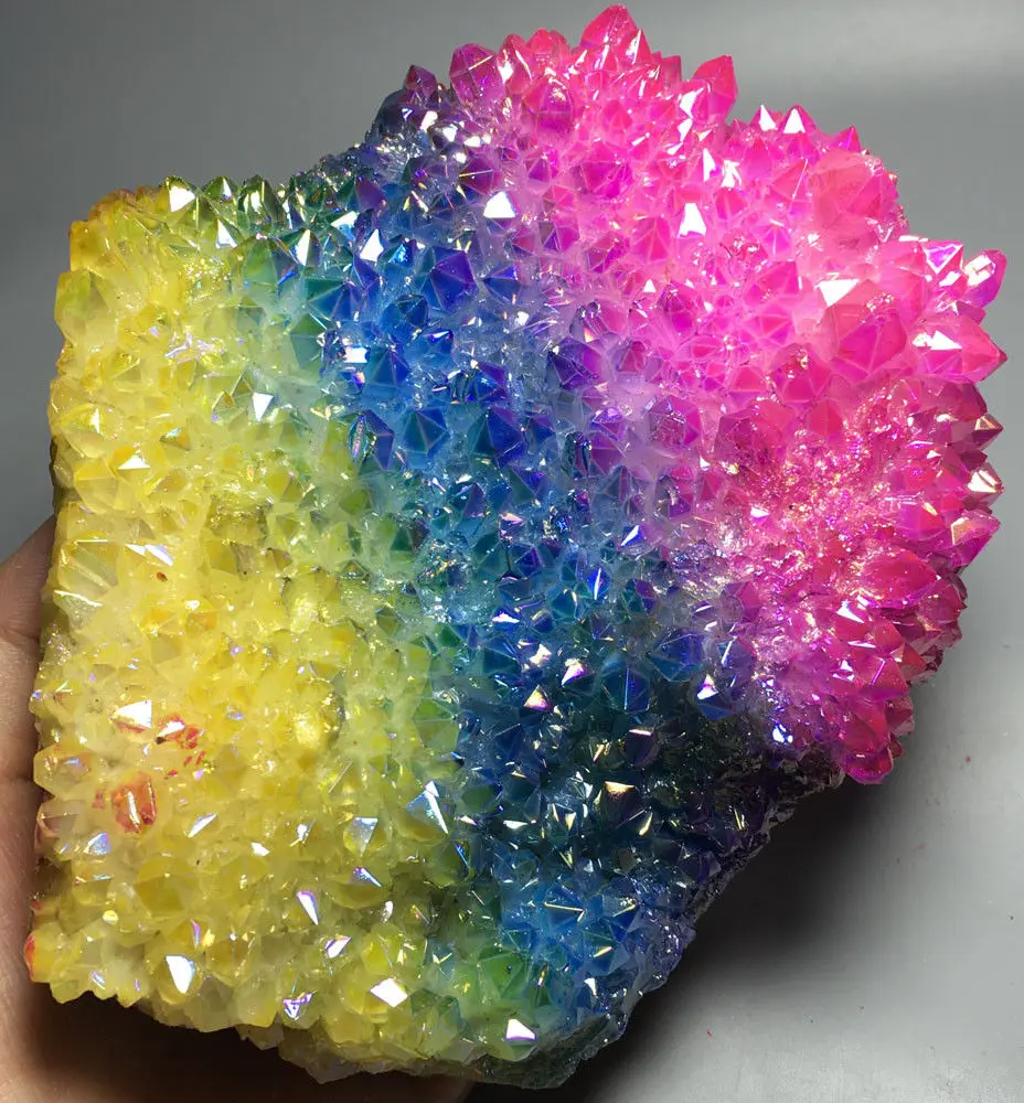 816g More color Aura Quartz Crystal Titanium Bismuth Silicon Cluster Rainbow wedding souvenirs
816g More color Aura Quartz Crystal Titanium Bismuth Silicon Cluster Rainbow wedding souvenirs