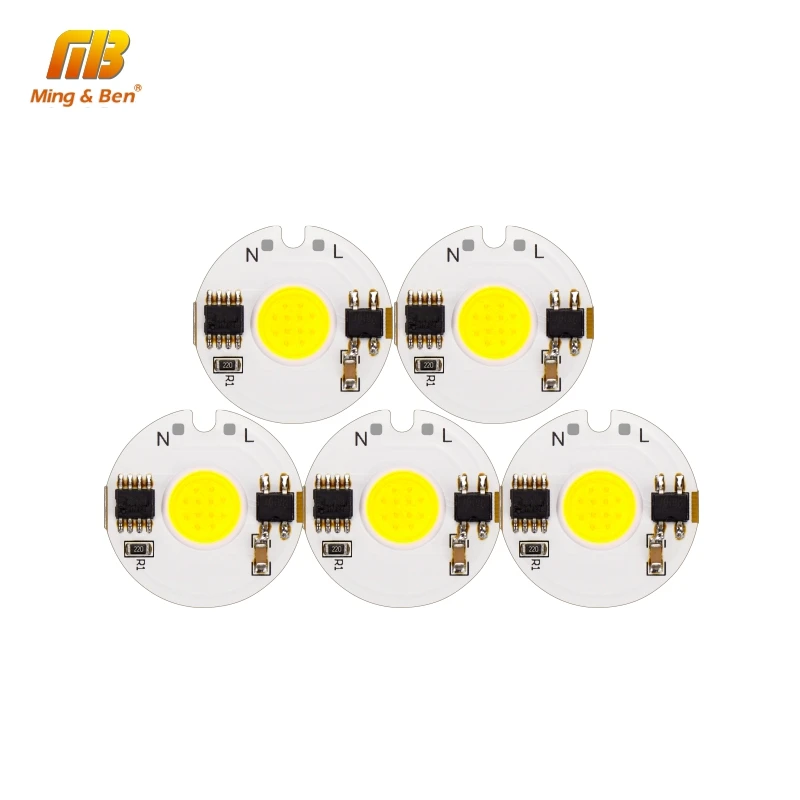 Светодиодный светильник COB 5 шт. 12 Вт 9 7 3 220 В переменного тока|led white chip|ic smartic led |