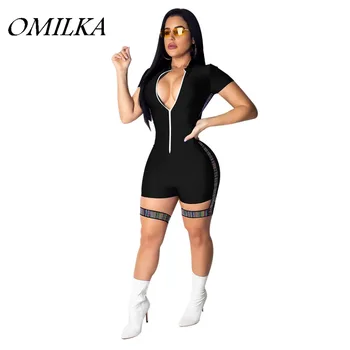 OMILKA S-2XL Patchwork Bandage Jumpsuit Women 2019 Summer Sexy Zipper Deep V Neck Short Sleeve Shorts Romper Night Club Playsuit
OMILKA S-2XL Patchwork Bandage Jumpsuit Women 2019 Summer Sexy Zipper Deep V Neck Short Sleeve Shorts Romper Night Club Playsuit