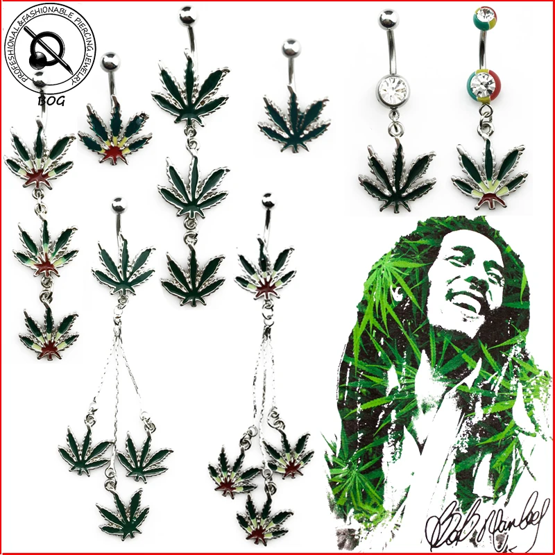 BOG-Sexy Jamaican Rasta Pot Leaf belly navel button ring Green Leaf Medical Stainless Steel Piercing Body Piercing Jewelry
BOG-Sexy Jamaican Rasta Pot Leaf belly navel button ring Green Leaf Medical Stainless Steel Piercing Body Piercing Jewelry
