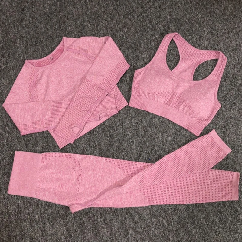 3PCS Women Yoga Set Vital Seamless Leggings Sports Bra+Long Sleeve Crop Top+Running Gym High Waist Leggings Fitness Sports Suit
3PCS Women Yoga Set Vital Seamless Leggings Sports Bra+Long Sleeve Crop Top+Running Gym High Waist Leggings Fitness Sports Suit