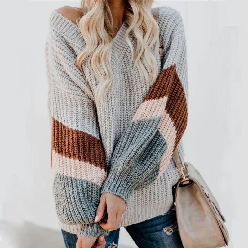 Autumn Winter Stripe Sweater Women Long Sleeved Warm Knitted Pullovers Sweaters Fashion Loose Casual Knitted Sweater
Autumn Winter Stripe Sweater Women Long Sleeved Warm Knitted Pullovers Sweaters Fashion Loose Casual Knitted Sweater