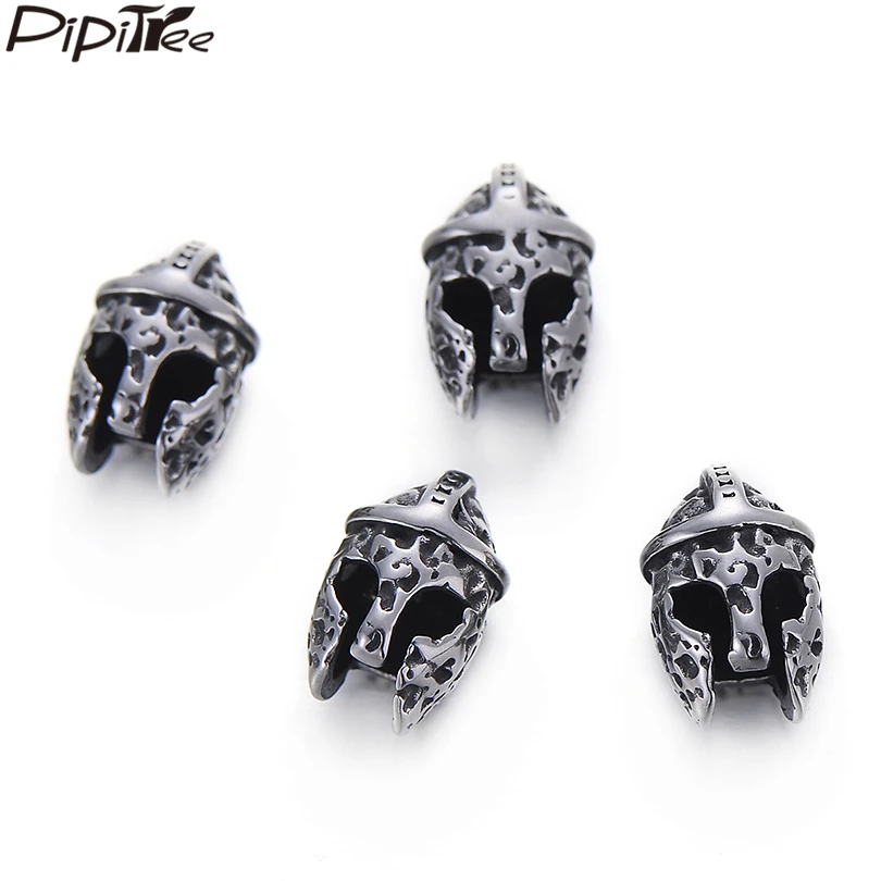 Pipitree 4pcs/lot Wholesale Stainless Steel DIY Beads Charms fit Men Bracelet Black Vintage Helmet Beads for Jewelry Making
Pipitree 4pcs/lot Wholesale Stainless Steel DIY Beads Charms fit Men Bracelet Black Vintage Helmet Beads for Jewelry Making
