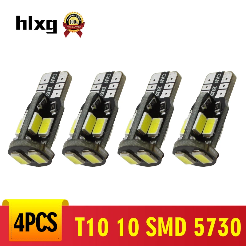 hlxg 4PCS T10 LED Bulbs White 168 501 W5W LED Lamp T10 Wedge 10 SMD 5730 Interior Lights 12V 6000K
hlxg 4PCS T10 LED Bulbs White 168 501 W5W LED Lamp T10 Wedge 10 SMD 5730 Interior Lights 12V 6000K