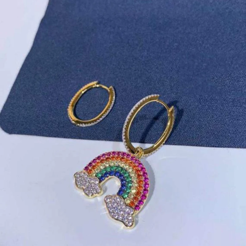 New Arrival Colorful Rainbow Cloud Cuff Earring Pure 925 Sterling Silver Zircon Charm Asymmetry Monaco Earring Wedding Jewelry
New Arrival Colorful Rainbow Cloud Cuff Earring Pure 925 Sterling Silver Zircon Charm Asymmetry Monaco Earring Wedding Jewelry