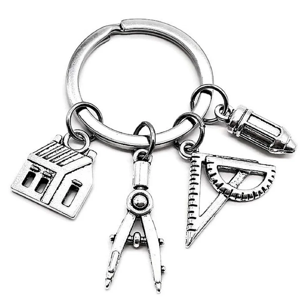 Yamily Mathmatical Pencil protractor compass key chain house ruler Real estate architect Engineering students drawing key rings
Yamily Mathmatical Pencil protractor compass key chain house ruler Real estate architect Engineering students drawing key rings