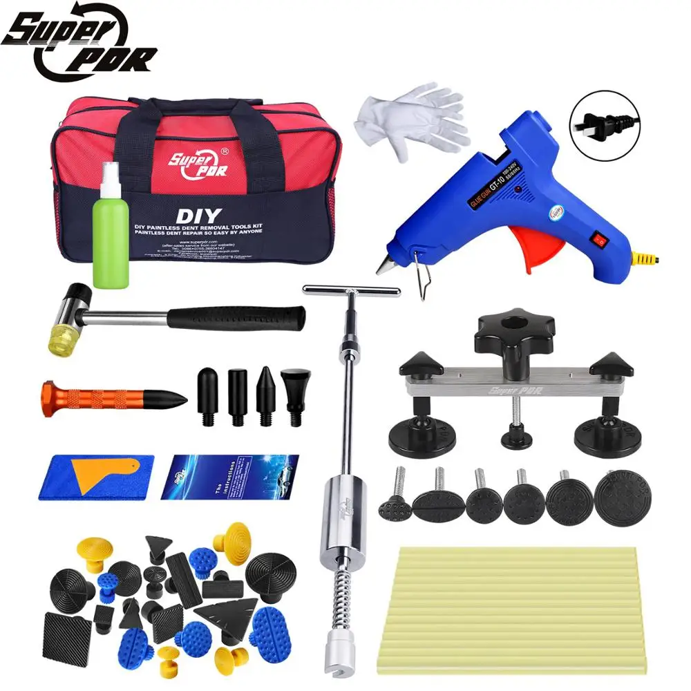 Super PDR Tools Paintless Car Dent Removal Kit Auto Repair Tools Slide Hammer Dent Puller Suction Cup With Bag Hand Tool Sets
Super PDR Tools Paintless Car Dent Removal Kit Auto Repair Tools Slide Hammer Dent Puller Suction Cup With Bag Hand Tool Sets