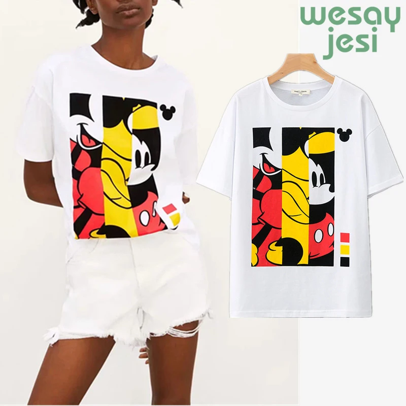 2019 T-shirt Women England Style Print Cartoon Mickey Cute Cotton Graphic Shirt Regular O-neck T Shirt Women Tops Plus Size
2019 T-shirt Women England Style Print Cartoon Mickey Cute Cotton Graphic Shirt Regular O-neck T Shirt Women Tops Plus Size
