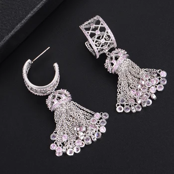 GODKI 52mm Handmade Luxury Long Tassel Drop Full Mirco Paved Microl Zirconia Naija Wedding Earring Fashion Jewelry
GODKI 52mm Handmade Luxury Long Tassel Drop Full Mirco Paved Microl Zirconia Naija Wedding Earring Fashion Jewelry