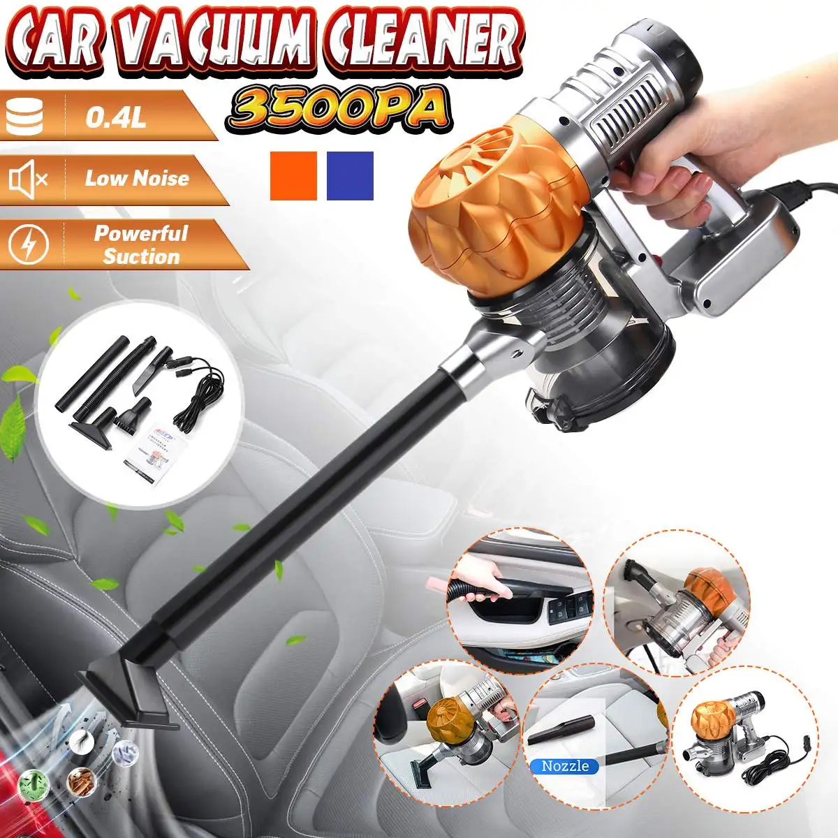 3500pa Strong Power car vacuum cleaner DC 12V 100W Portable Handheld Cyclonic Wet/Dry Auto Portable Vacuums Cleaner
3500pa Strong Power car vacuum cleaner DC 12V 100W Portable Handheld Cyclonic Wet/Dry Auto Portable Vacuums Cleaner