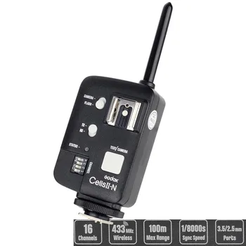 Godox CellsII-N Wireless High Speed Sync Transceiver Flash Camera Trigger Shutter Release for Nikon SLR
Godox CellsII-N Wireless High Speed Sync Transceiver Flash Camera Trigger Shutter Release for Nikon SLR