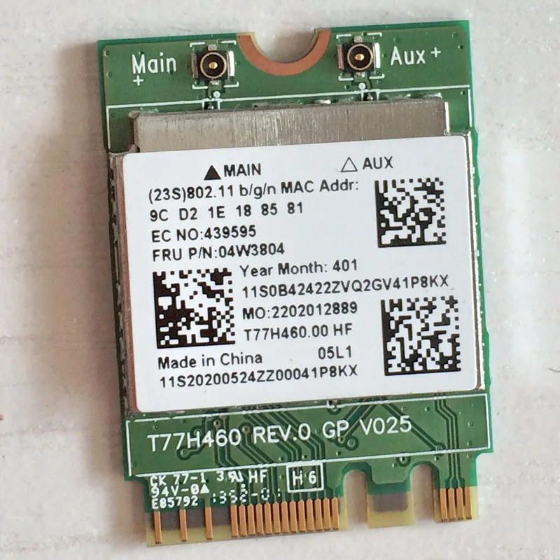 RTL8192EE + RTL8761 BT4.0 M.2 WiFi карта для Lenovo ThinkPad T440 T440S Series, FRU 04W3804 04W3805
RTL8192EE + RTL8761 BT4.0 M.2 WiFi карта для Lenovo ThinkPad T440 T440S Series, FRU 04W3804 04W3805