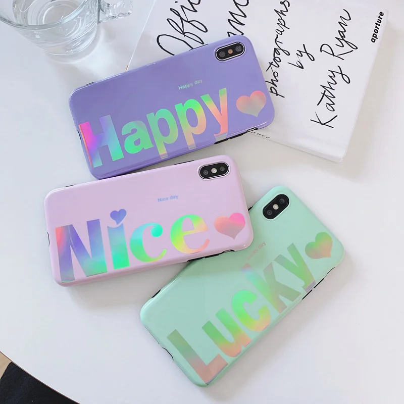 Simple Letters Phone Case For iphone X XR XS Max Case For iphone 6 6s 7 8 plus Soft Cover Fashion Gradient Laser Cases Cute Capa
Simple Letters Phone Case For iphone X XR XS Max Case For iphone 6 6s 7 8 plus Soft Cover Fashion Gradient Laser Cases Cute Capa
