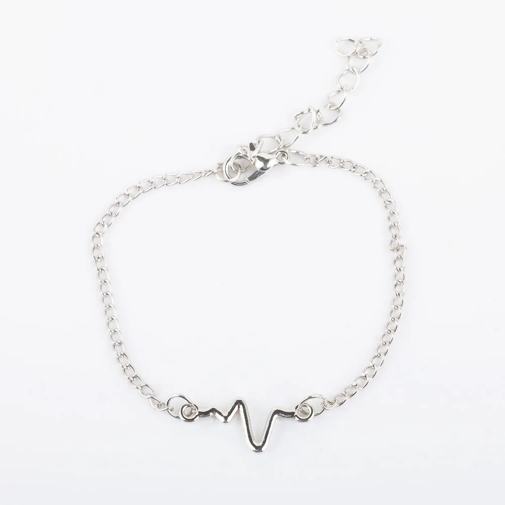 1Pc Simple Unique Electrocardiogram Lightning Design Alloy Bracelet Lovers Heartbeat Frequency Bracelet Delicate Gifts
1Pc Simple Unique Electrocardiogram Lightning Design Alloy Bracelet Lovers Heartbeat Frequency Bracelet Delicate Gifts