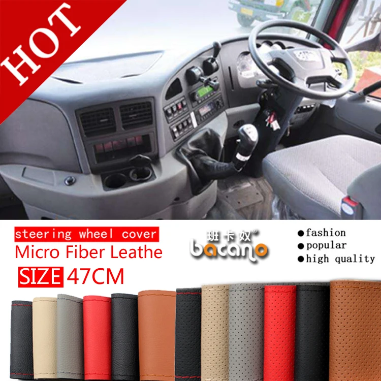BACANO large steering wheel cover for RV Truck micro fiber leather car steering wheel braid Durable 47cm Custom size
BACANO large steering wheel cover for RV Truck micro fiber leather car steering wheel braid Durable 47cm Custom size