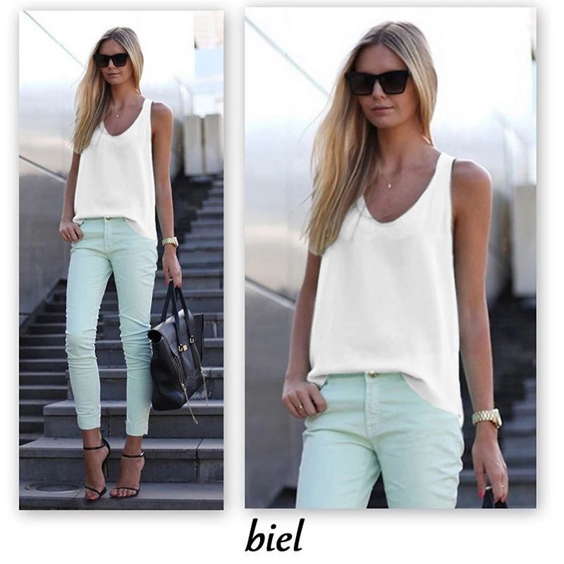 2019 Women Loose Chiffon Solid Color Casual Tank Tops V Neck Sleeveless Summer Top Vest Harajuku Female Top Women Clothing
2019 Women Loose Chiffon Solid Color Casual Tank Tops V Neck Sleeveless Summer Top Vest Harajuku Female Top Women Clothing