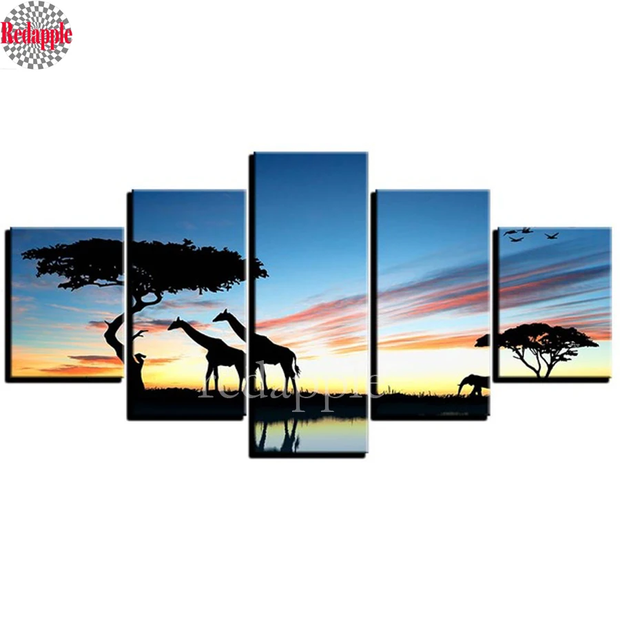 DIY Full Square Diamond Painting Giraffe Multi-pictures 3d Embroidery Sunrise Landscape Cross Stitch Mosaic Decor painting 5pcs
DIY Full Square Diamond Painting Giraffe Multi-pictures 3d Embroidery Sunrise Landscape Cross Stitch Mosaic Decor painting 5pcs