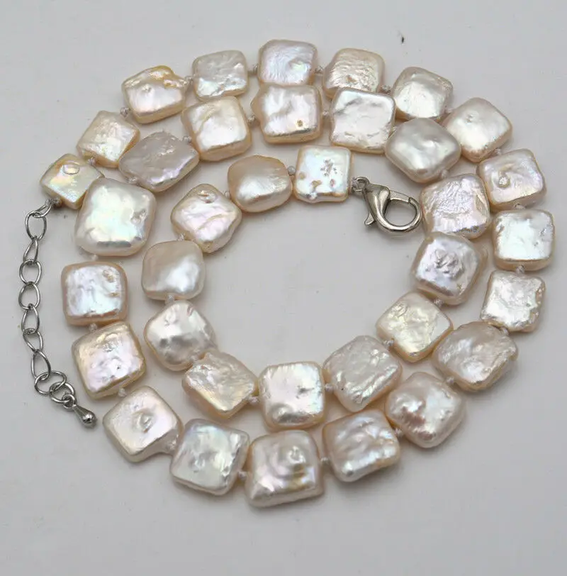 new Beautiful 12mm white square natural freshwater pearl necklace 18"AAA AAAAAA Free shipping
new Beautiful 12mm white square natural freshwater pearl necklace 18"AAA AAAAAA Free shipping