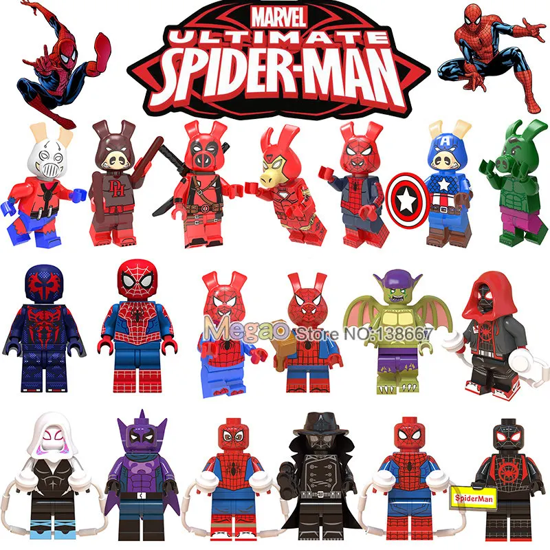 Single Sale Super Heroes Spiderman Captain America Marvel Ant Pig Iron Man Stan Model Building Blocks Gift Toys For Children
Single Sale Super Heroes Spiderman Captain America Marvel Ant Pig Iron Man Stan Model Building Blocks Gift Toys For Children