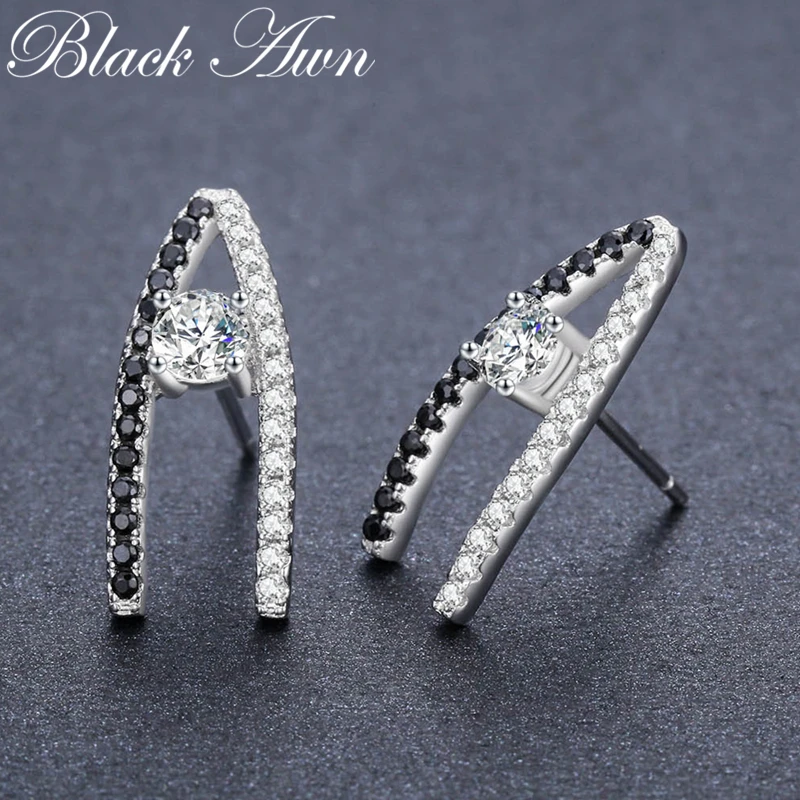 Trendy Genuine 1.6g 925 Sterling Silver Jewelry Wedding Stud Earrings for Women Row Black&White Female Earring T010
Trendy Genuine 1.6g 925 Sterling Silver Jewelry Wedding Stud Earrings for Women Row Black&White Female Earring T010
