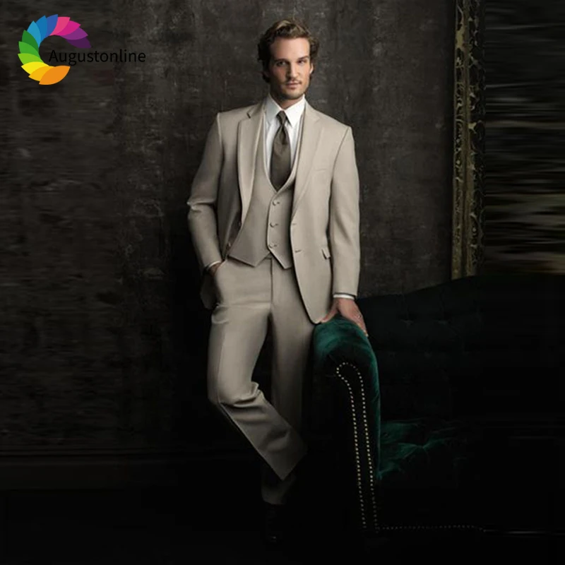 Italian Beige Men Classic Suits Groom Wedding Tuxedos 3Piece Jacket+Pants+Vest Tailored Man Blazer Terno Masculino
Italian Beige Men Classic Suits Groom Wedding Tuxedos 3Piece Jacket+Pants+Vest Tailored Man Blazer Terno Masculino
