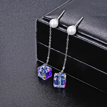 2020 Fashion jewelry New square colorful crystal long pearl tassel earrings Crystal from Swarovskis For Women Wedding jewelry
2020 Fashion jewelry New square colorful crystal long pearl tassel earrings Crystal from Swarovskis For Women Wedding jewelry