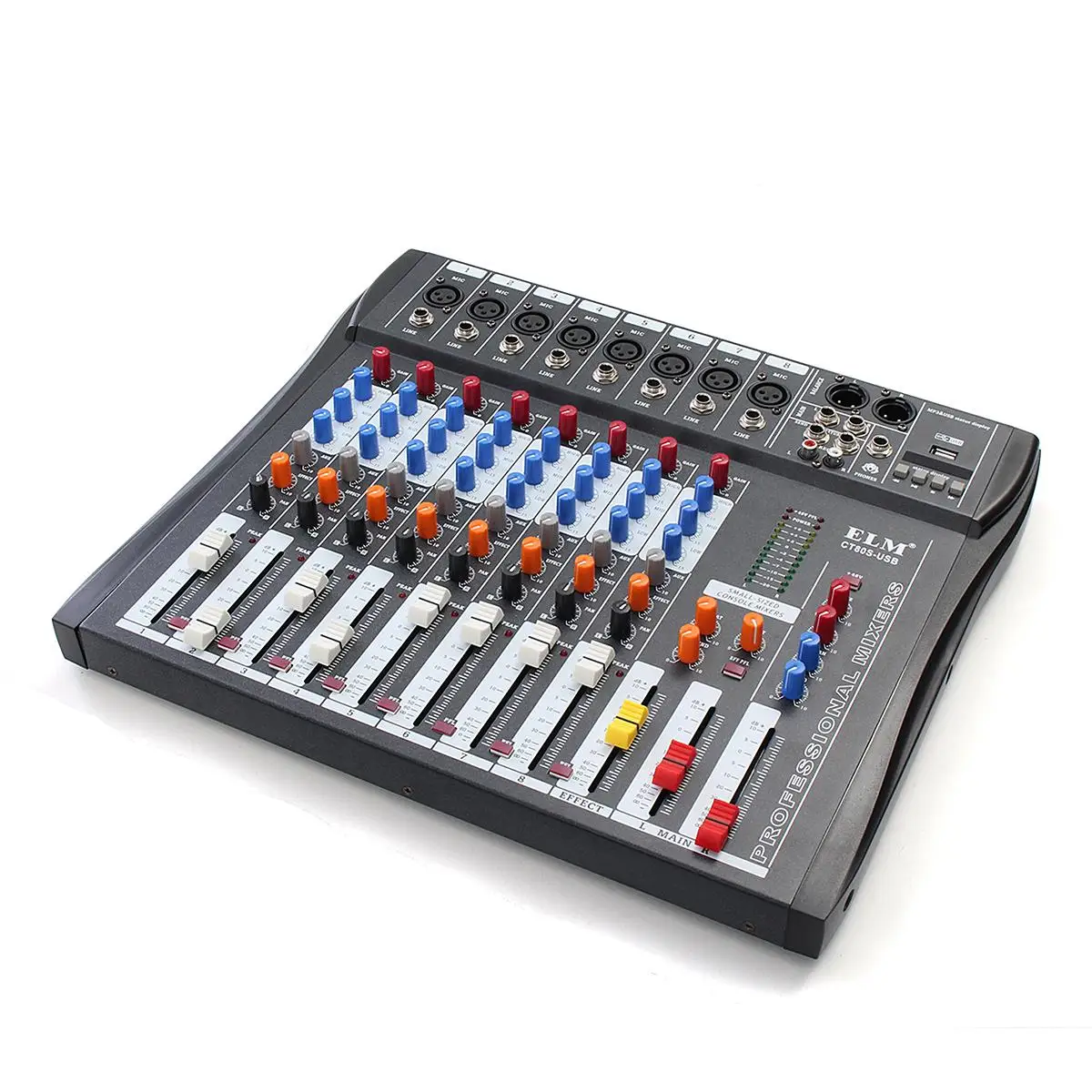 ELM 8 Channel Karaoke Audio Mixing Console For Microphone Amplifier Professional DJ Sound Mixer With 48V Phantom Power USB Jack
ELM 8 Channel Karaoke Audio Mixing Console For Microphone Amplifier Professional DJ Sound Mixer With 48V Phantom Power USB Jack