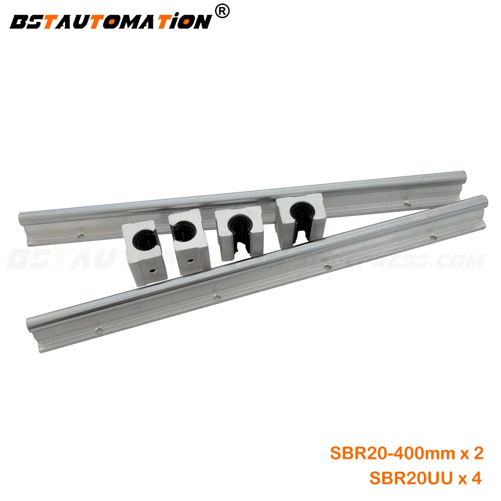 2pcs SBR20 20mm linear guide rail support 400mm + 4pcs SBR20UU Linear bearing block for CNC PART
2pcs SBR20 20mm linear guide rail support 400mm + 4pcs SBR20UU Linear bearing block for CNC PART