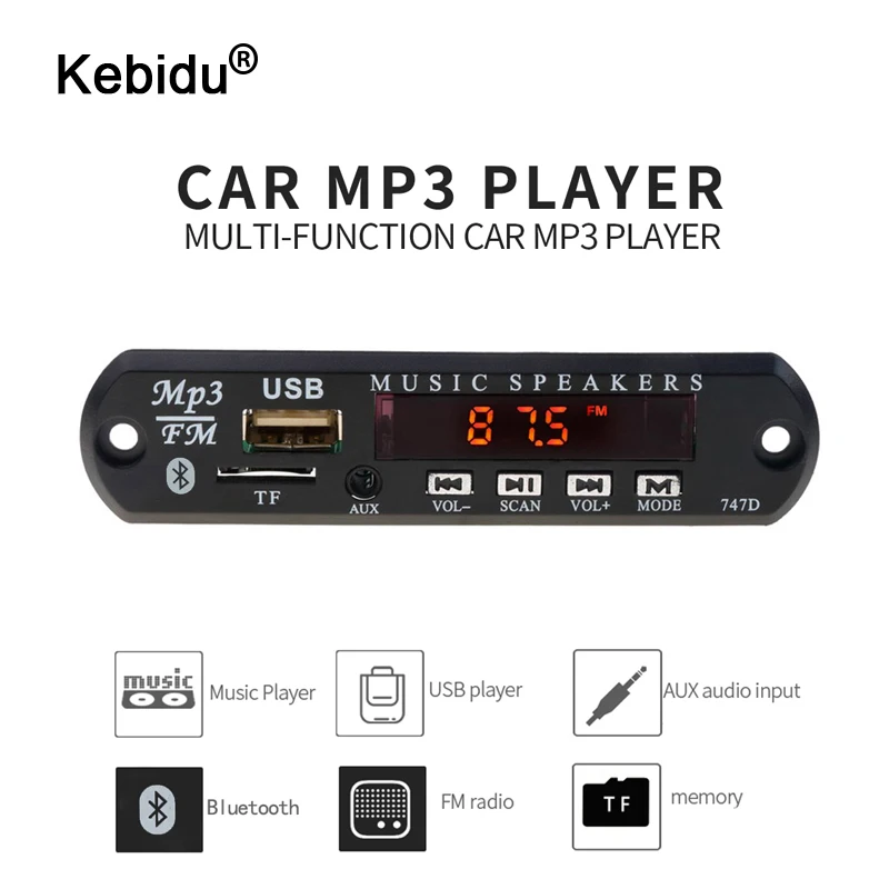 kebidu Universal Wireless Bluetooth 5V 12V MP3 WMA Decoder Board Audio Module USB SD(TF) AUX FM Radio With remote For Car DIY
kebidu Universal Wireless Bluetooth 5V 12V MP3 WMA Decoder Board Audio Module USB SD(TF) AUX FM Radio With remote For Car DIY