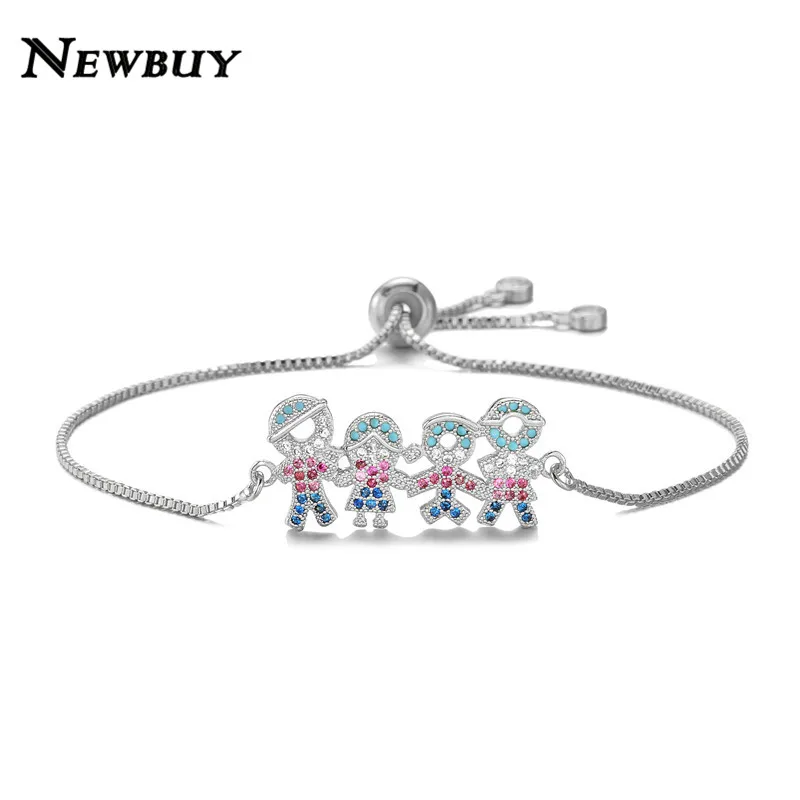 NEWBUY Hot Sale Dad Mom Girl Boy Happy Family Charm Bracelets For Women Men Adjustable Copper Chain Colourful CZ Jewelry
NEWBUY Hot Sale Dad Mom Girl Boy Happy Family Charm Bracelets For Women Men Adjustable Copper Chain Colourful CZ Jewelry