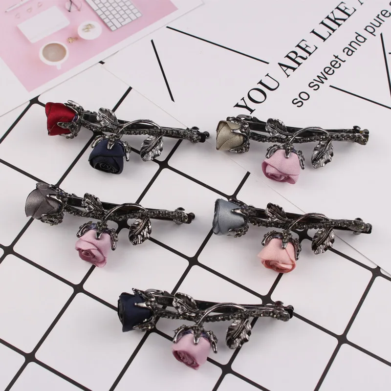 Women Vintage Rose Flower Hair Clips Ponytail Holders Barrette Leaves HairgripHair contrast settings Headdress Beads
Women Vintage Rose Flower Hair Clips Ponytail Holders Barrette Leaves HairgripHair contrast settings Headdress Beads
