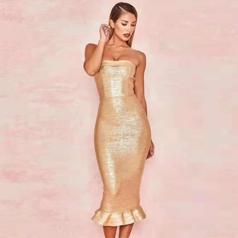 New Fashion Hot Selling Elegant Chic Gold Off Shoulder Bandage Women Christmas Outfit Clothing Cocktail Party Dress Wholesale
New Fashion Hot Selling Elegant Chic Gold Off Shoulder Bandage Women Christmas Outfit Clothing Cocktail Party Dress Wholesale