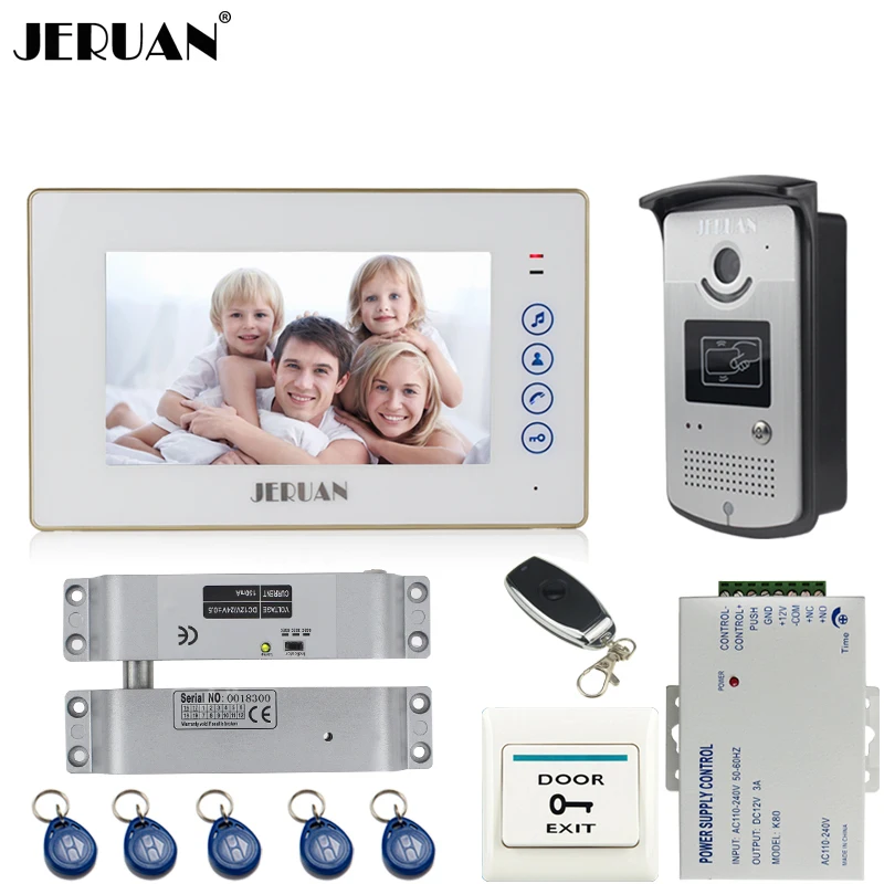 JERUAN 7`` TFT touch key video door phone intercom system kit 700TVL RFID Access IR Night Vision Camera Remote control In stock
JERUAN 7`` TFT touch key video door phone intercom system kit 700TVL RFID Access IR Night Vision Camera Remote control In stock
