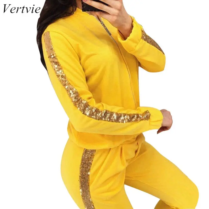 Vertvie 2019 New Women Glitter Sequin Pullover Two Piece Outfits Long Sleeve Zipper Sweatshirt Hoodie+Bodycon Pants Set New
Vertvie 2019 New Women Glitter Sequin Pullover Two Piece Outfits Long Sleeve Zipper Sweatshirt Hoodie+Bodycon Pants Set New