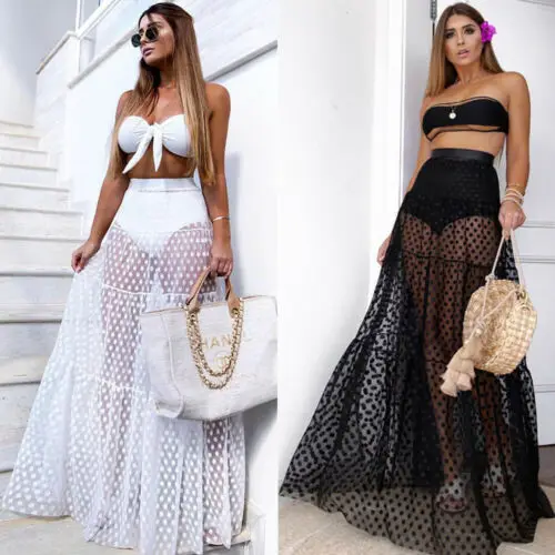 2019 New Hot Summer Fashion Latest Women Sexy Skirt High Waist See-Through Dot Transparent Long Maxi Skirt
2019 New Hot Summer Fashion Latest Women Sexy Skirt High Waist See-Through Dot Transparent Long Maxi Skirt