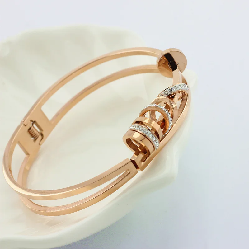 New Arrival Fashion 316 Stainless Steel Rose Gold Crystals Spring Bangle Bracelets Nickel Free Jewelry for Women Best Gift
New Arrival Fashion 316 Stainless Steel Rose Gold Crystals Spring Bangle Bracelets Nickel Free Jewelry for Women Best Gift