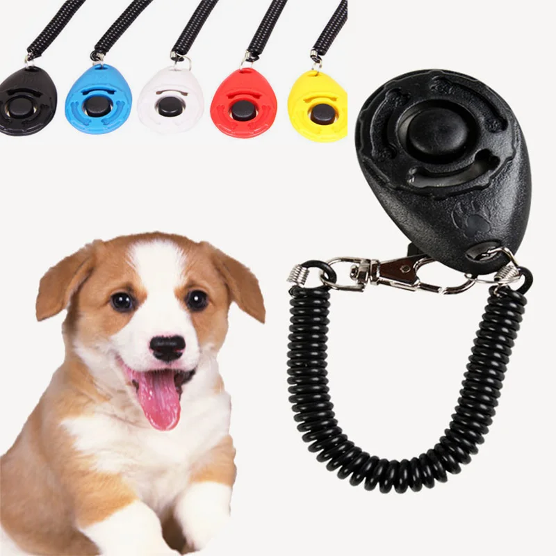 Pet Dog Training Tool Adjustable Sound 1Pcs Clicker Key Chain Wrist Strap Lightweight Doggy Train Click Durable | Дом и сад