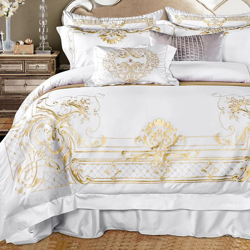 

4/6/7Pcs Luxury Egypt Cotton Royal wedding Bedding Set Silky smooth Duvet Cover Bedsheet Pillowcases Queen King Super King Size