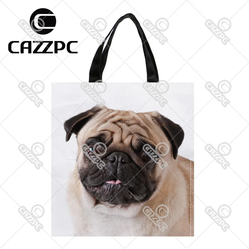 Cute Pug Dog Big Face Print Custom individual waterproof Nylon Fabric shopping bag gift Pack of 2
Cute Pug Dog Big Face Print Custom individual waterproof Nylon Fabric shopping bag gift Pack of 2