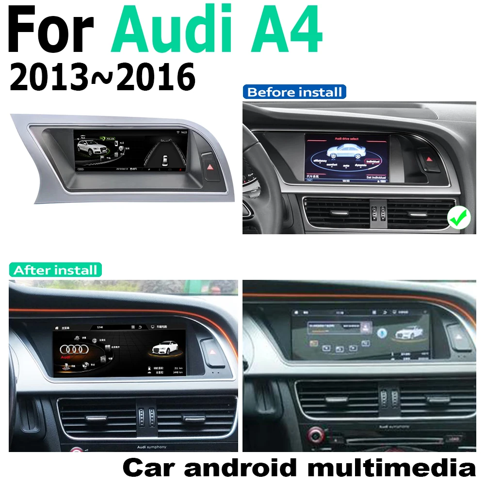 8.8" Car Android Touch Screen Multimedia Player Stereo Display navigation GPS For Audi A4 8k 2013~2016 MMI Audio Radio Media
8.8" Car Android Touch Screen Multimedia Player Stereo Display navigation GPS For Audi A4 8k 2013~2016 MMI Audio Radio Media