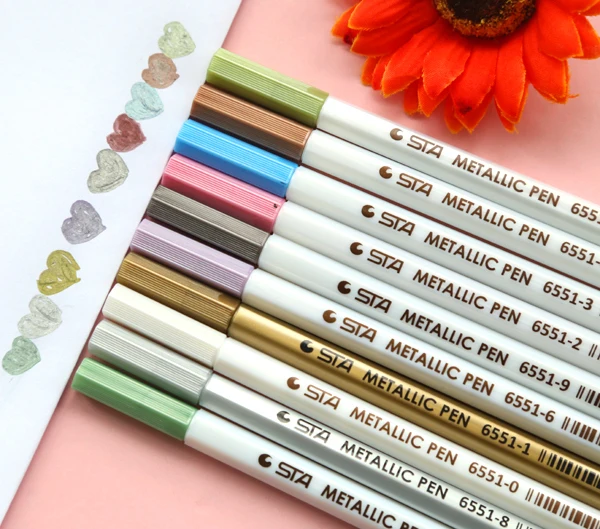 10 colors Metallic Marker Pens Diy Scrapbooking Crafts Art Marker Pen Stationery School (ss-a762)
10 colors Metallic Marker Pens Diy Scrapbooking Crafts Art Marker Pen Stationery School (ss-a762)