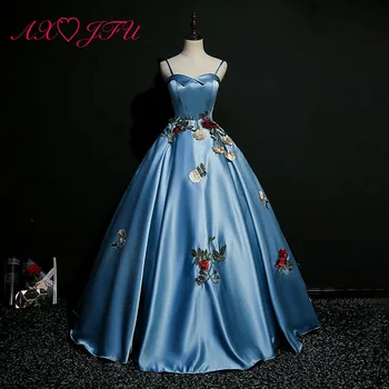 AXJFU blue satin flower princess evening dress stage vintage bride sweetheart beading embroidery flower blue evening dress
AXJFU blue satin flower princess evening dress stage vintage bride sweetheart beading embroidery flower blue evening dress