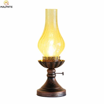 American Retro Kerosene Table Lamp Vintage Bedroom Bedside Lighting Table Light Bar Iron Kitchen Fixtures Crack Glass Luminaires
American Retro Kerosene Table Lamp Vintage Bedroom Bedside Lighting Table Light Bar Iron Kitchen Fixtures Crack Glass Luminaires