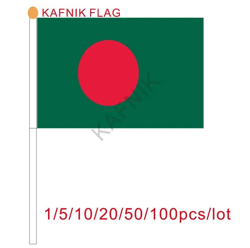 KAFNIK 10/20/50/100pcs Bengal flag Banner free shipping Hand waving Flag National 14*21 cm | Дом и сад