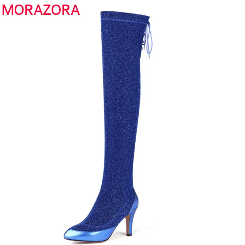 MORAZORA 2018 top quality genuine leather boots women sexy over the knee boots pointed toe lace up thigh high boots shoes woman
MORAZORA 2018 top quality genuine leather boots women sexy over the knee boots pointed toe lace up thigh high boots shoes woman