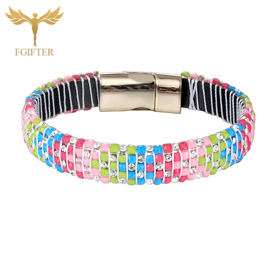 FGifter Amazing Ladies' Bracelets Colorful Resin Magnetic Cuff Bracelet Women Gold Color Clasps Bangle Armbandjes Dames
FGifter Amazing Ladies' Bracelets Colorful Resin Magnetic Cuff Bracelet Women Gold Color Clasps Bangle Armbandjes Dames