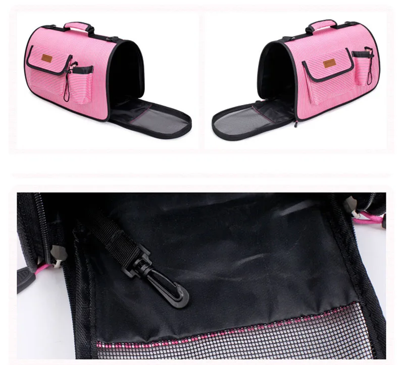 Soft Sided Pet Carrier Airline Approved Under Seat Travel Portable Pet Carrier Fashion Striped Pet Bag for Small Dogs Cats14