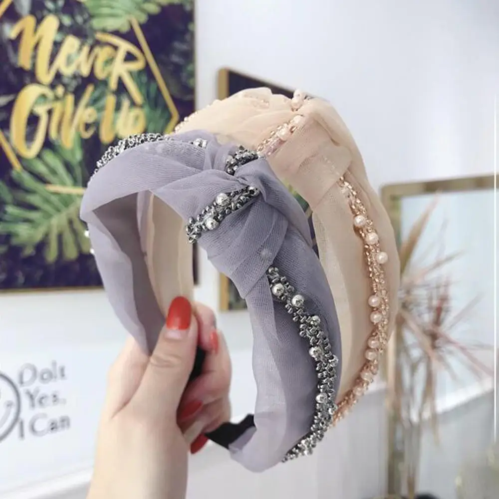 Fashion Fresh Style Headband Turban Soft Mesh Cloth Hairband Women Rhinestone Pearls Hair Hoop Adult Hair Accessories
Fashion Fresh Style Headband Turban Soft Mesh Cloth Hairband Women Rhinestone Pearls Hair Hoop Adult Hair Accessories