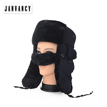 Winter Furry Warm Pilot Bomber hat for Men Thick Trapper Ski Cap with Earflap Russia Snow Helmet Nose protection Mask Ushanka
Winter Furry Warm Pilot Bomber hat for Men Thick Trapper Ski Cap with Earflap Russia Snow Helmet Nose protection Mask Ushanka
